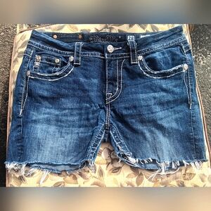 Miss Me Cut Off Denim Shorts Size 28 Midrise Skinny. Cut to 4" Inseam.